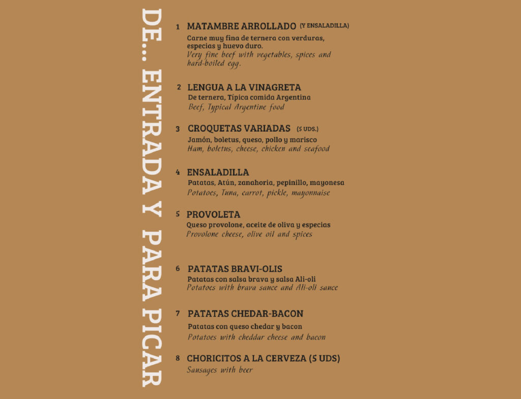 testimonio, carne argentina, asado argentino, comida argentina, martín fierro, empanadas sin gluten, sin gluten, celiaco, carta bar martin fierro