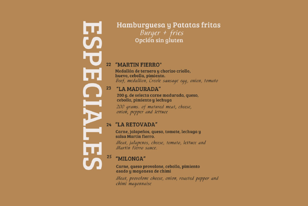 testimonio, carne argentina, asado argentino, comida argentina, martín fierro, empanadas sin gluten, sin gluten, celiaco, carta bar martin fierro